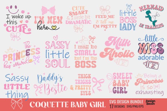 Coquette Baby Girl Retro SVG Bundle