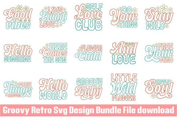 Groovy Retro SVG Design Bundle File Review