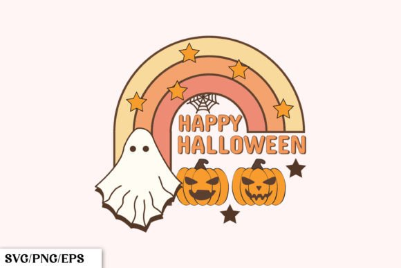 Retro Happy Halloween SVG, Spooky Ghost
