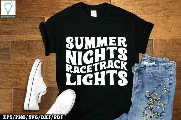 Summer Nights Racetrack Lights Retro SVG